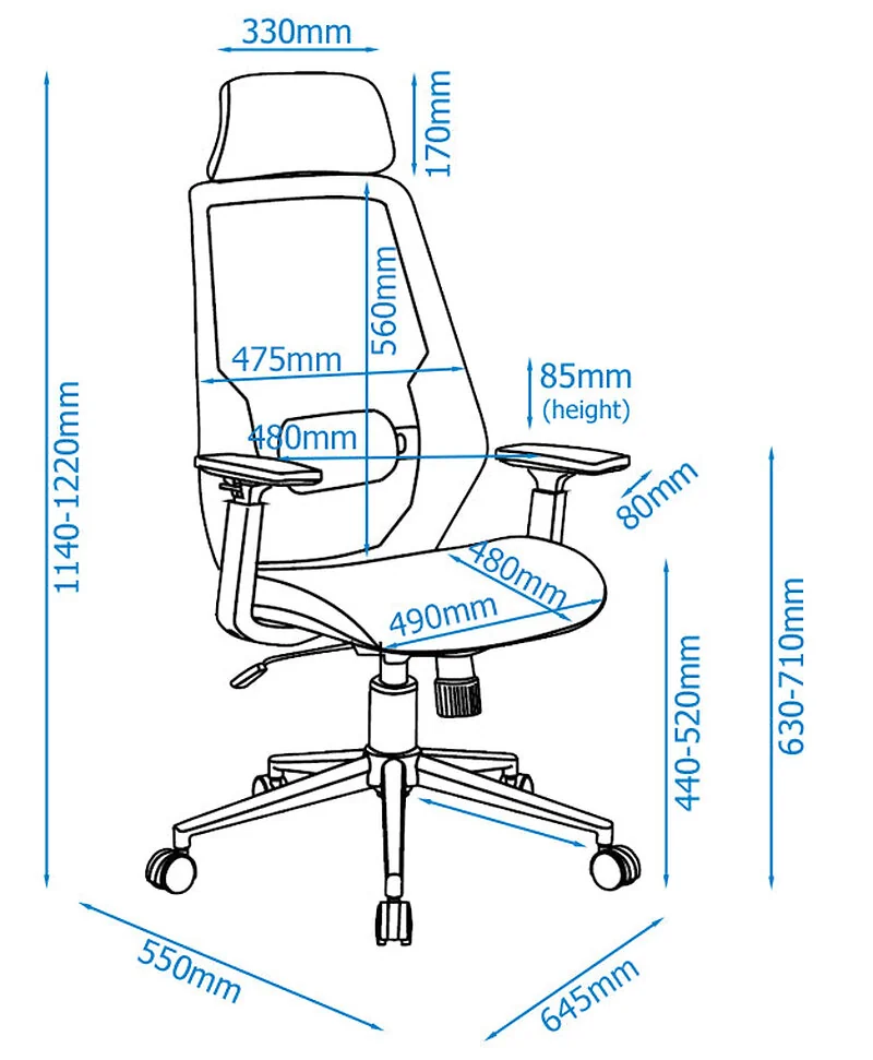 Alphason Clifton Chair - Black view 2