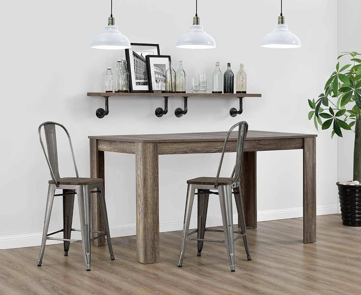 Dorel Luxor 24 Metal Counter Stool Set of 2 GUN METAL view 2