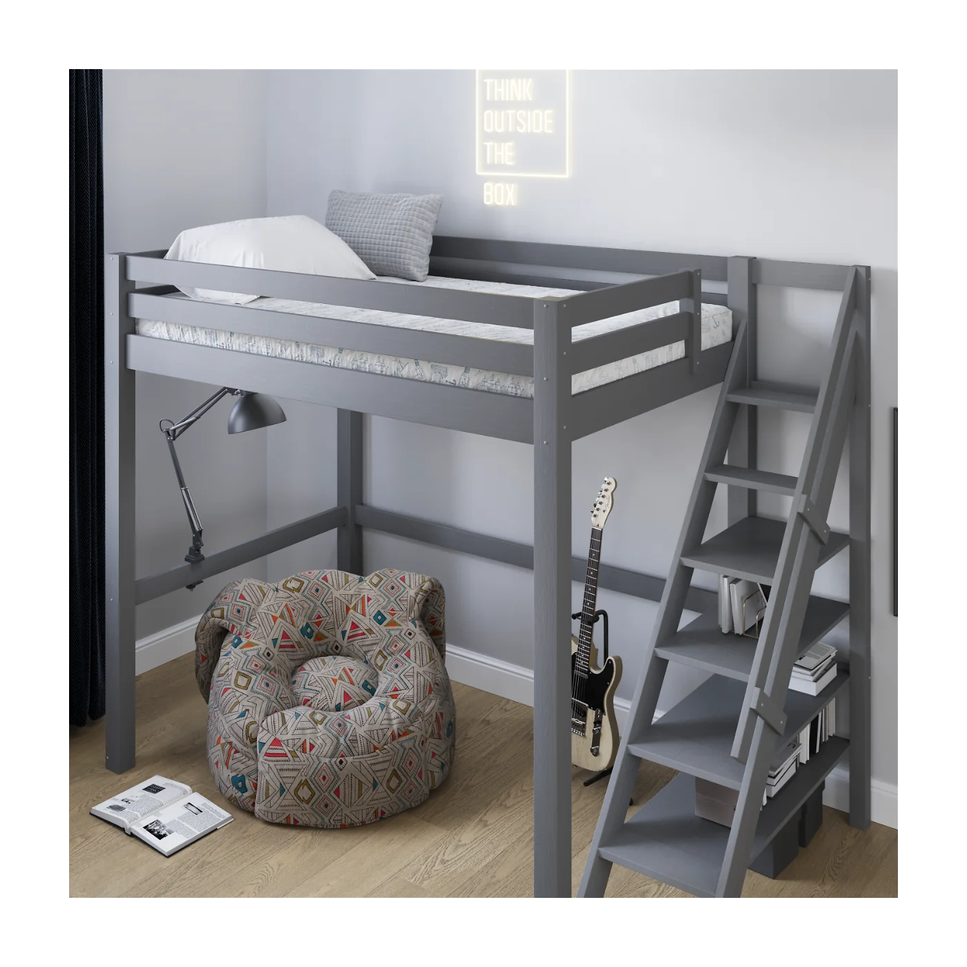 Noomi Studio Solid Wood Loft Bed Double High Sleeper image 2