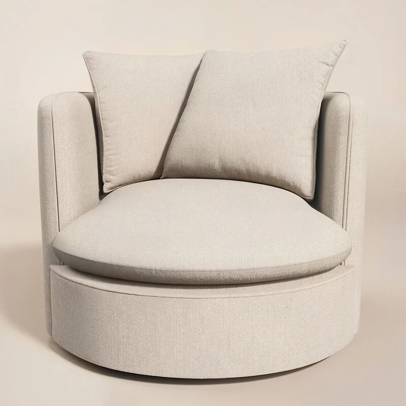 Solace+Co Maisie Swivel Armchair Beige Chenille image 4