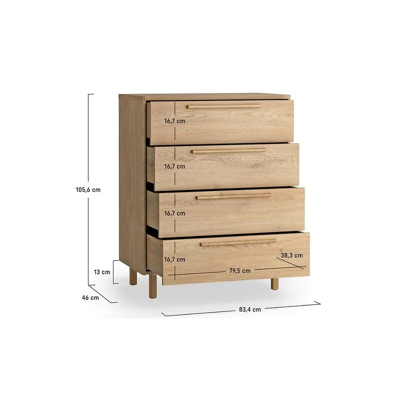 Vox Well Tall 4 Drawer Chest of Drawers image 6