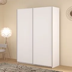 Parisot Swing Sliding Wardrobe with Shelves White