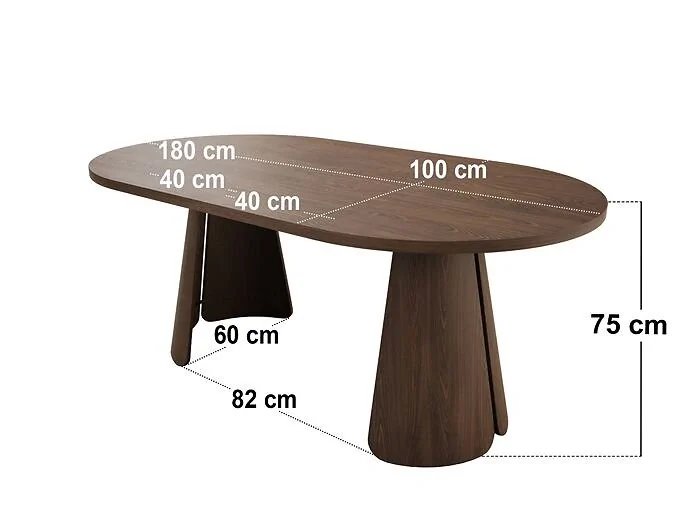 SOLACE+CO Ebony walnut dining table fully extended into an oval shape