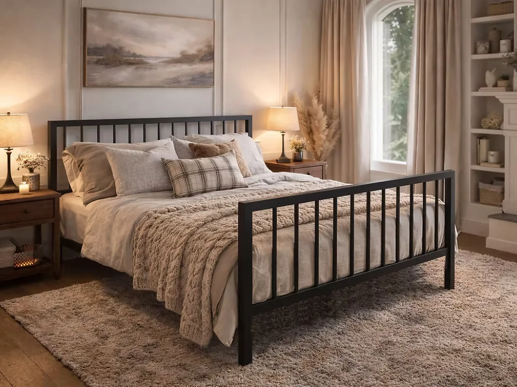 Time Living Metro Black Metal Bed Frame
