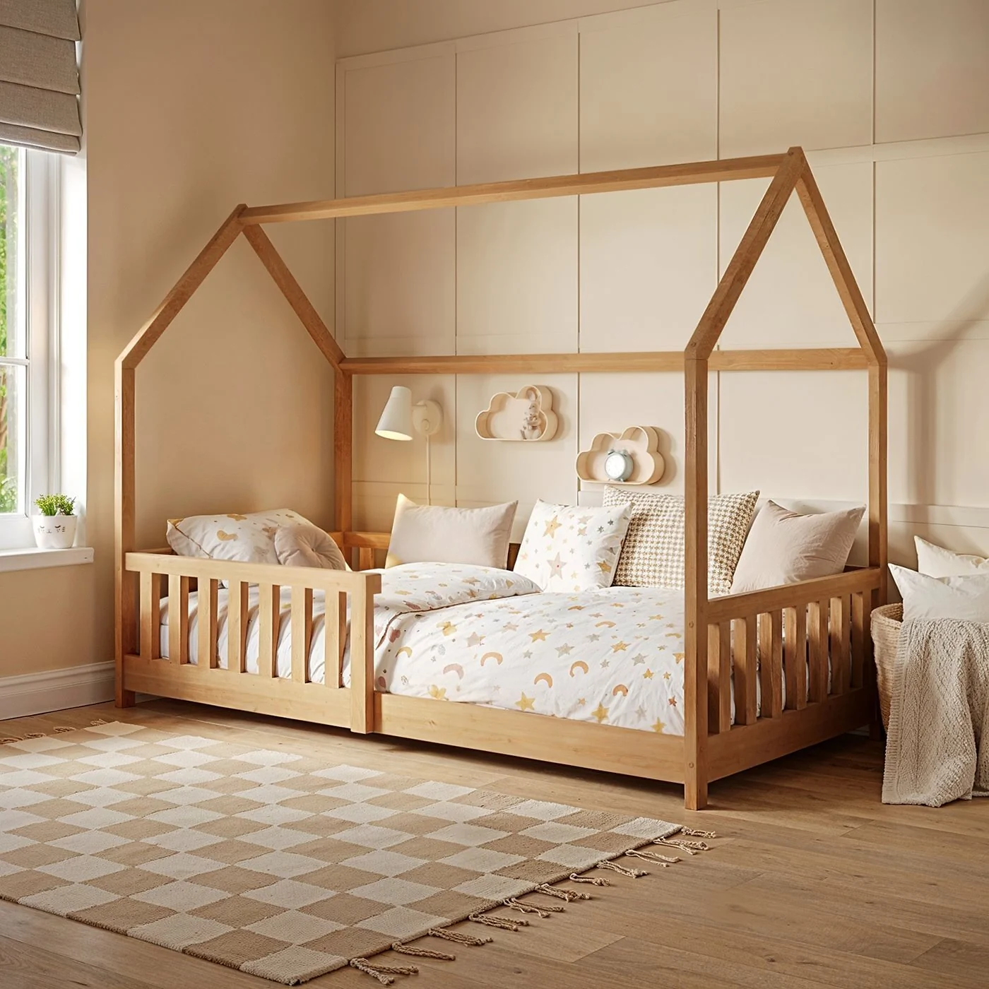 Flair Explorer Single Play House Floor Bed with Rails Wooden
