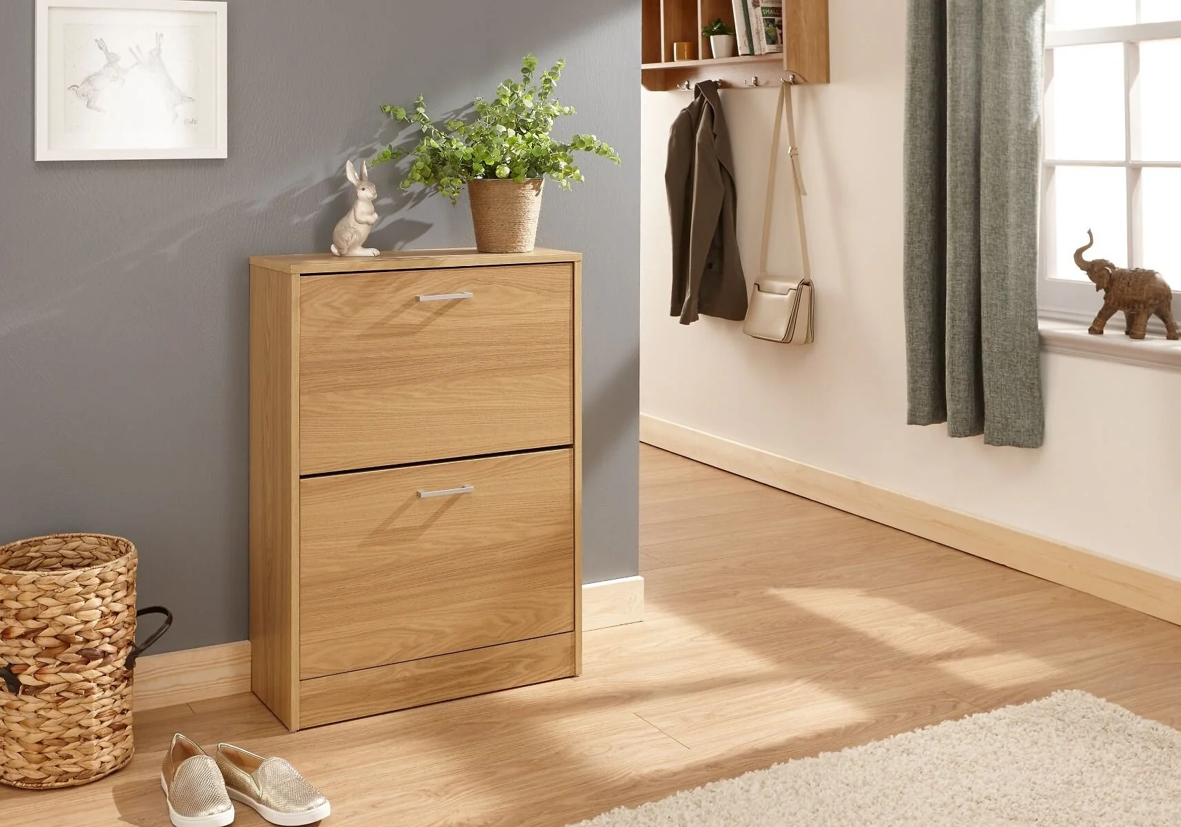 GFW Stirling Two Tier Shoe Cabinet Storage
