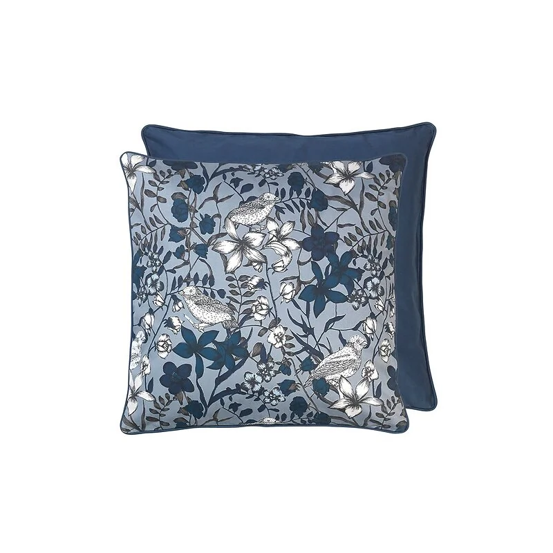 Cozy Living Floral Bird Print Cotton Cushion Cover - Dove image 3