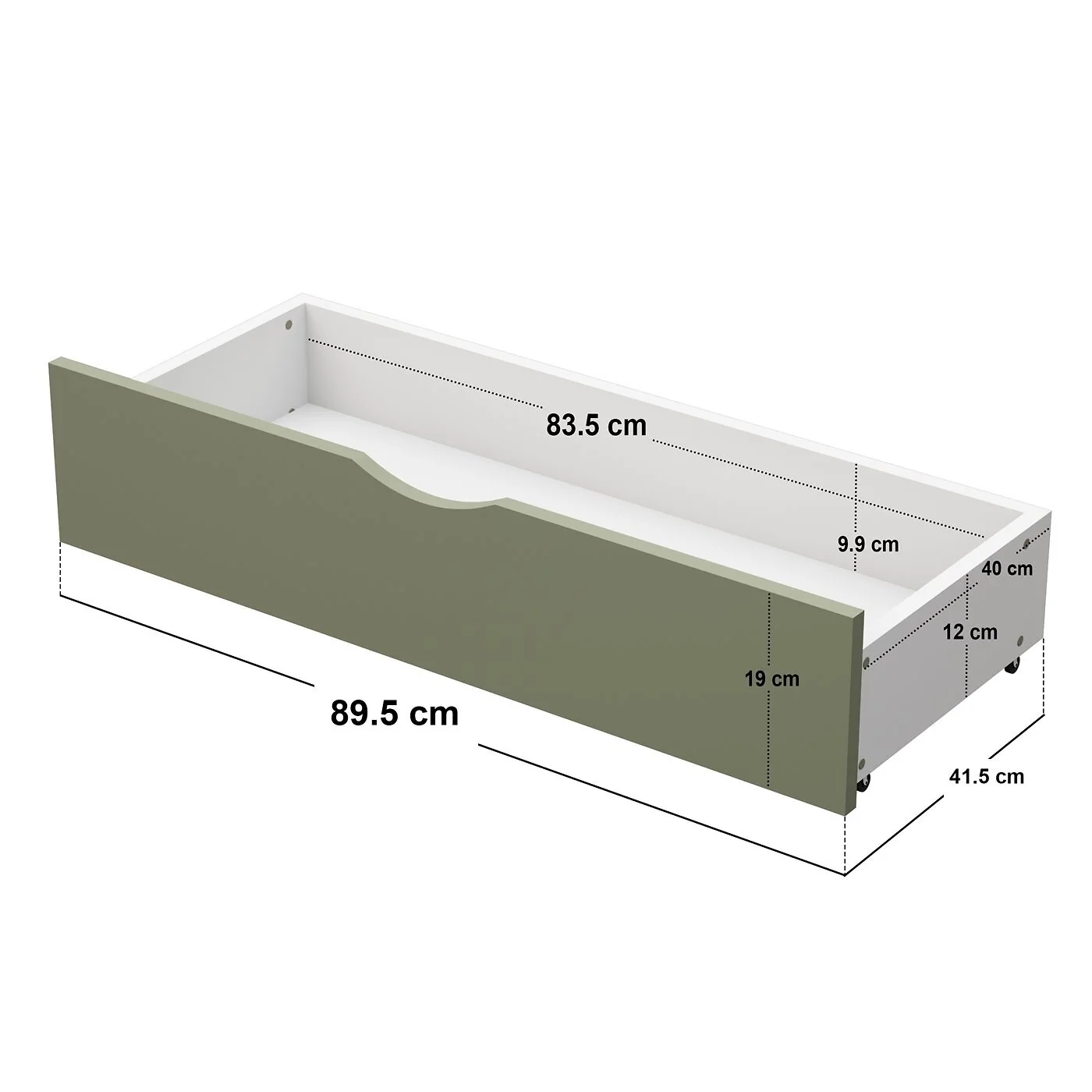 Flair Ruby Wooden Bunk Bed with Storage Green image 8