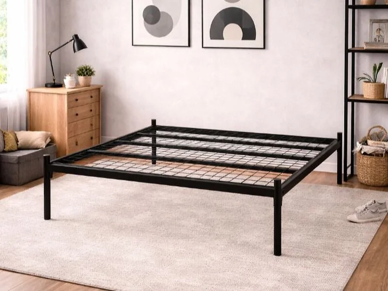 Wholesale Beds Platform Bed Frame Black Metal Mesh Base